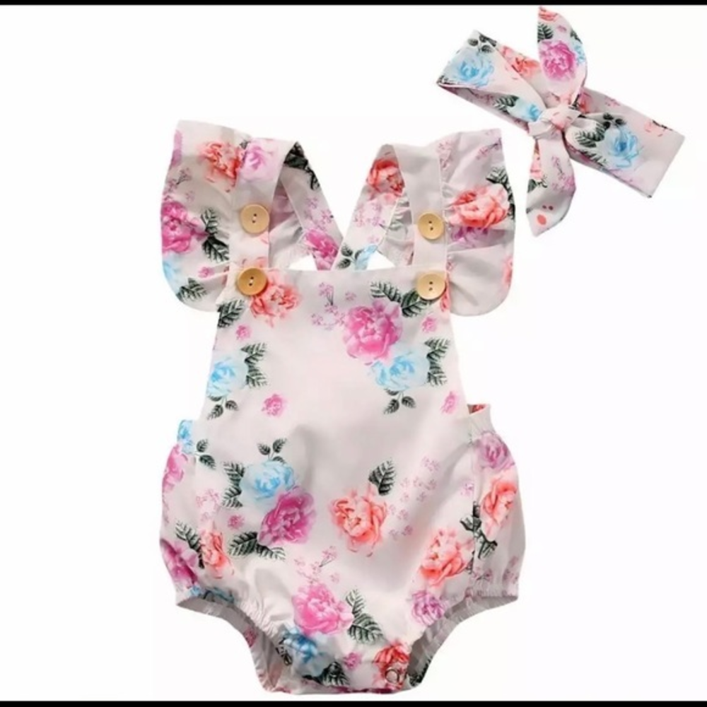 Beautiful baby girl romper with headband‎ new